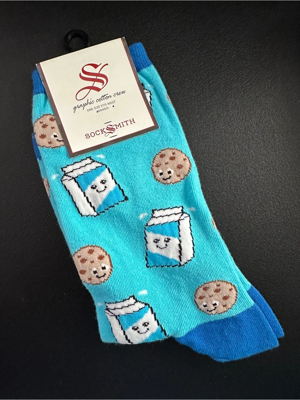 Women’s Novelty Socks 2 pair Lot- Milk & Cookies and Cats in boxes